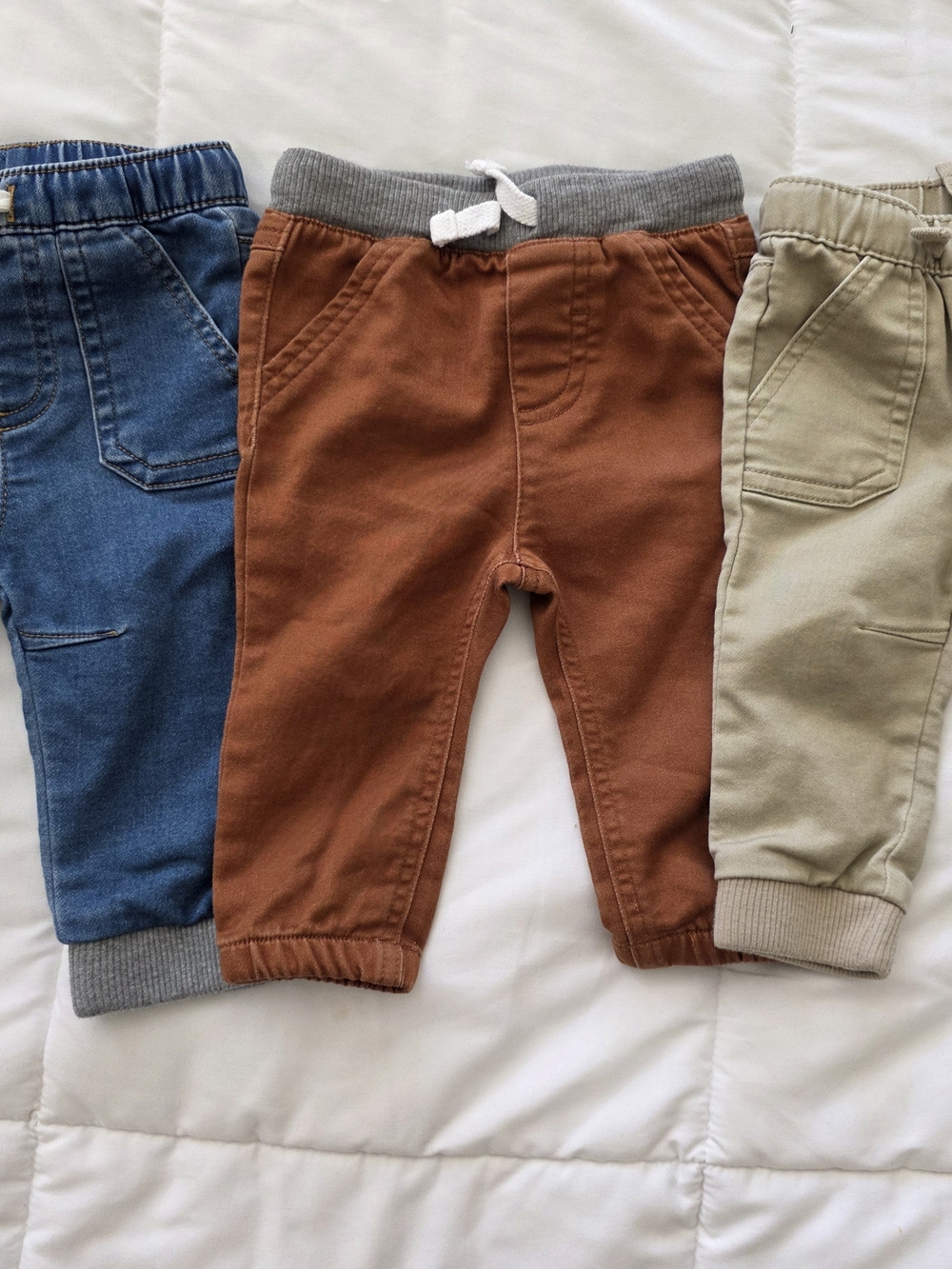 3 Pairs Of Casual Baby Boy Pants 3-6 Months